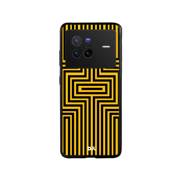 

DailyObjects Maze Ochre Glass Case Cover For Vivo X80
