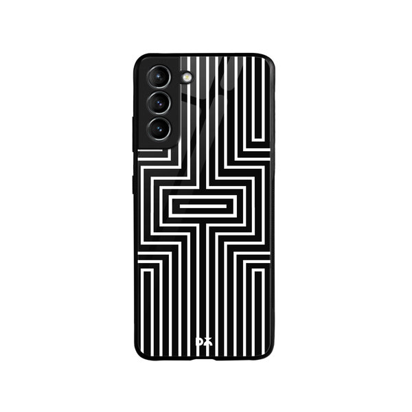 DailyObjects Maze White Glass Case Cover For Samsung Galaxy S21