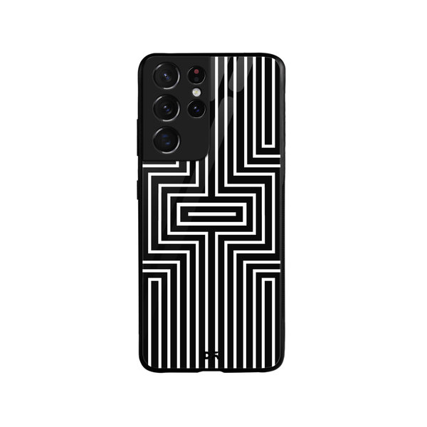 

DailyObjects Maze White Glass Case Cover For Samsung Galaxy S21 Ultra
