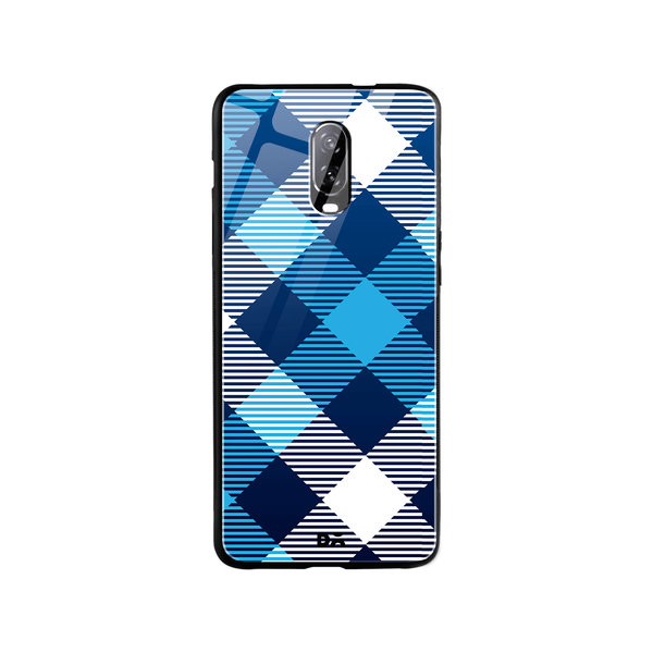 

DailyObjects Medium Static Nightfall Checks Glass Case Cover For OnePlus 7