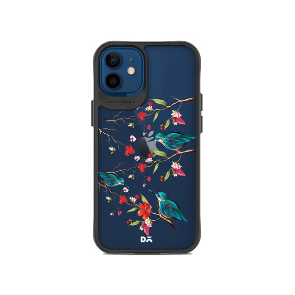 

DailyObjects Melody Birds Black Hybrid Clear Case Cover For iPhone 12