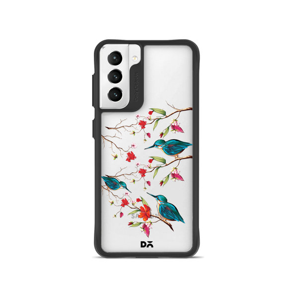 

DailyObjects Melody Birds Black Hybrid Clear Case Cover For Samsung Galaxy S22 Plus