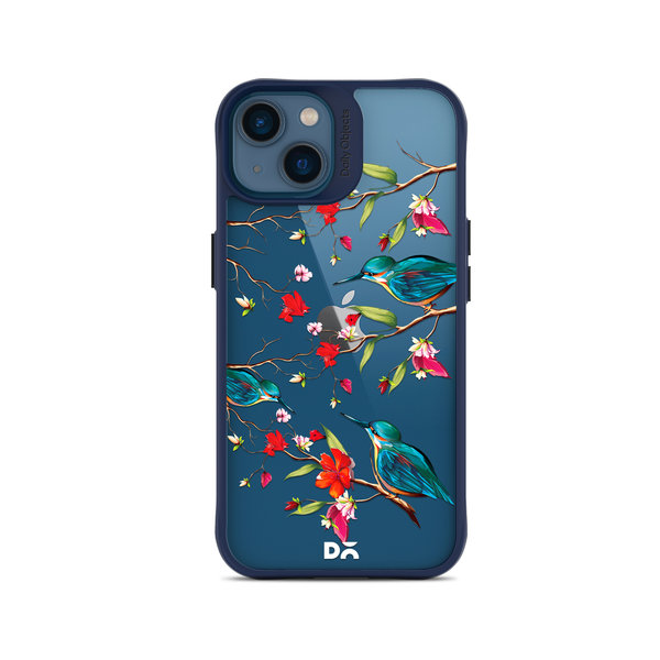 

DailyObjects Melody Birds Blue Hybrid Clear Case Cover For iPhone 14 Plus