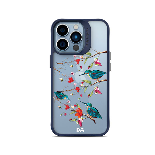 

DailyObjects Melody Birds Blue Hybrid Clear Case Cover For iPhone 14 Pro