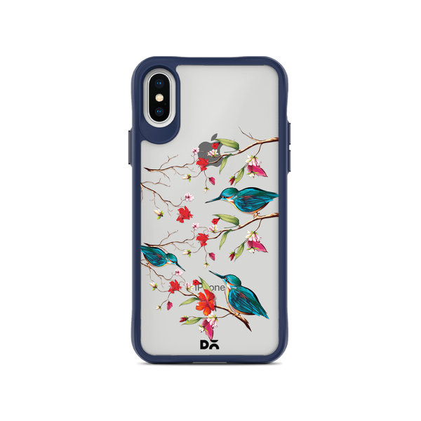 

DailyObjects Melody Birds Blue Hybrid Clear Case Cover For iPhone XS