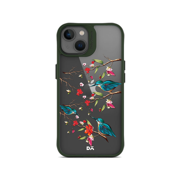 

DailyObjects Melody Birds Green Hybrid Clear Case Cover For iPhone 13 Mini