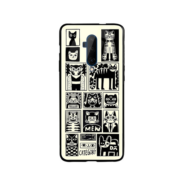 

DailyObjects Mew Men Glass Case Cover For OnePlus 7T Pro