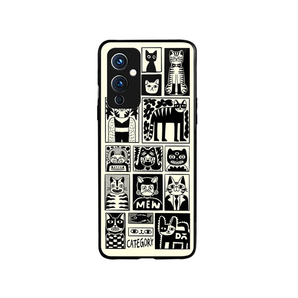 

DailyObjects Mew Men Glass Case Cover For OnePlus 9