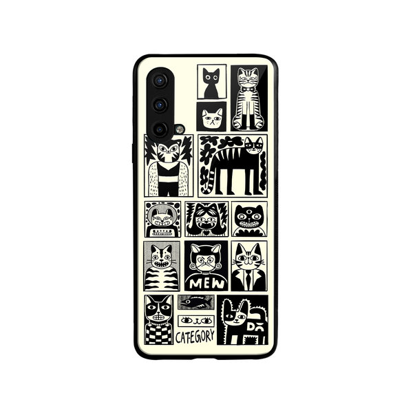 

DailyObjects Mew Men Glass Case Cover For OnePlus Nord CE