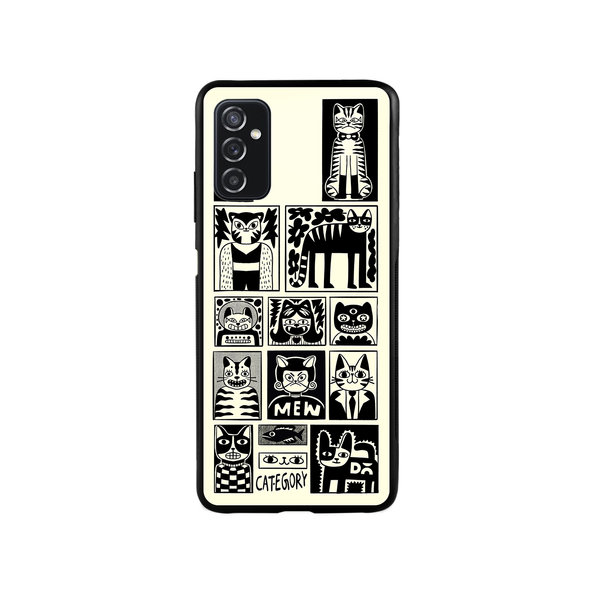 

DailyObjects Mew Men Glass Case Cover For Samsung Galaxy M52