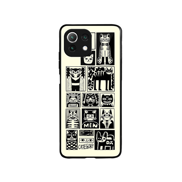 

DailyObjects Mew Men Glass Case Cover For Xiaomi Mi 11 Lite