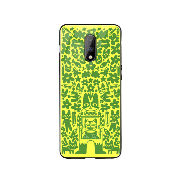 

DailyObjects Mew Sketch Glass Case Cover For OnePlus 7