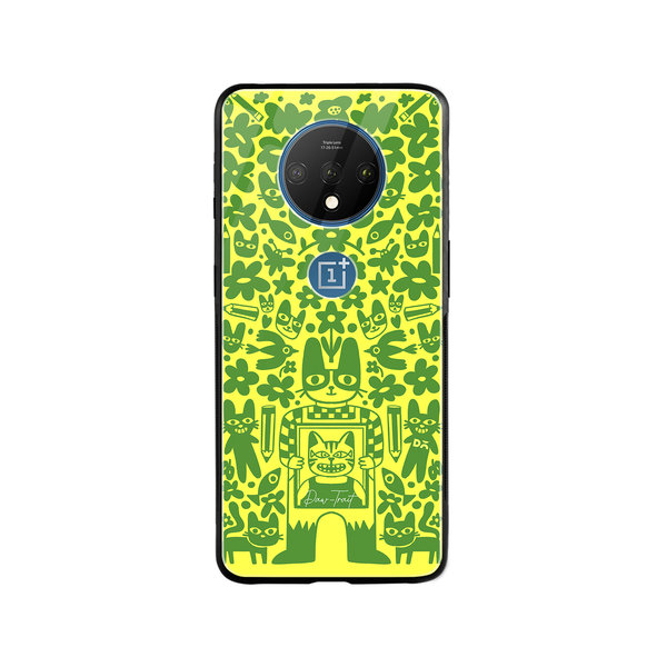 

DailyObjects Mew Sketch Glass Case Cover For OnePlus 7T