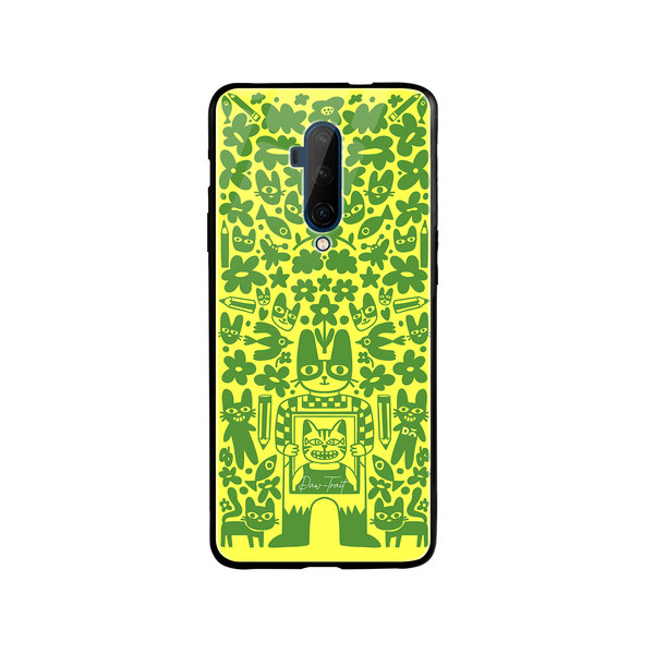 

DailyObjects Mew Sketch Glass Case Cover For OnePlus 7T Pro