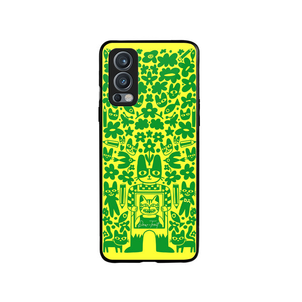 

DailyObjects Mew Sketch Glass Case Cover For OnePlus Nord 2
