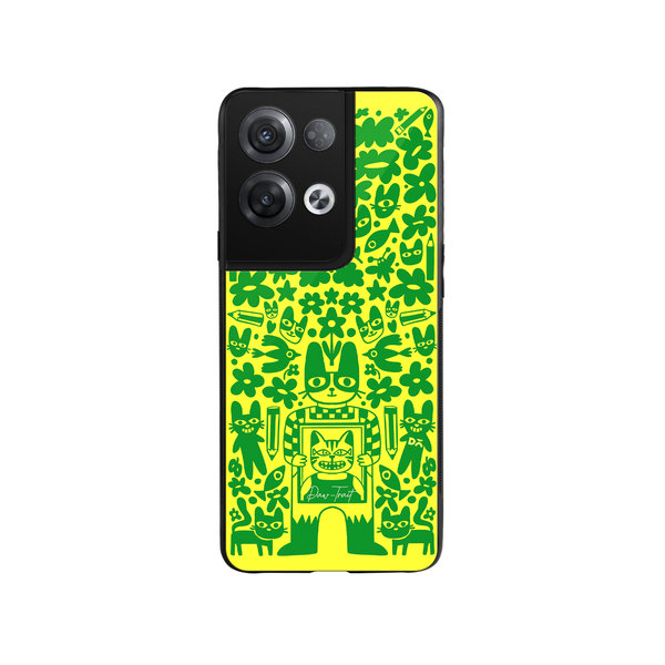 

DailyObjects Mew Sketch Glass Case Cover For Oppo Reno 8 Pro Plus