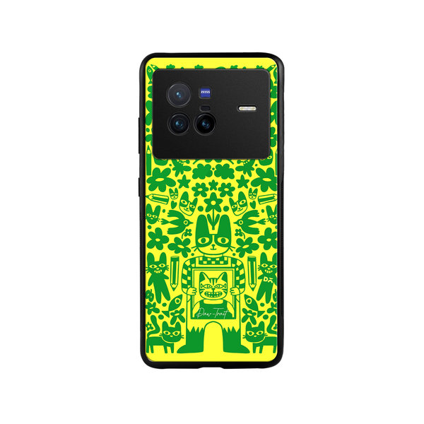 

DailyObjects Mew Sketch Glass Case Cover For Vivo X80