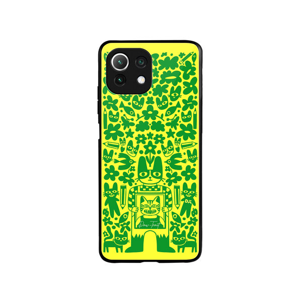 

DailyObjects Mew Sketch Glass Case Cover For Xiaomi Mi 11 Lite