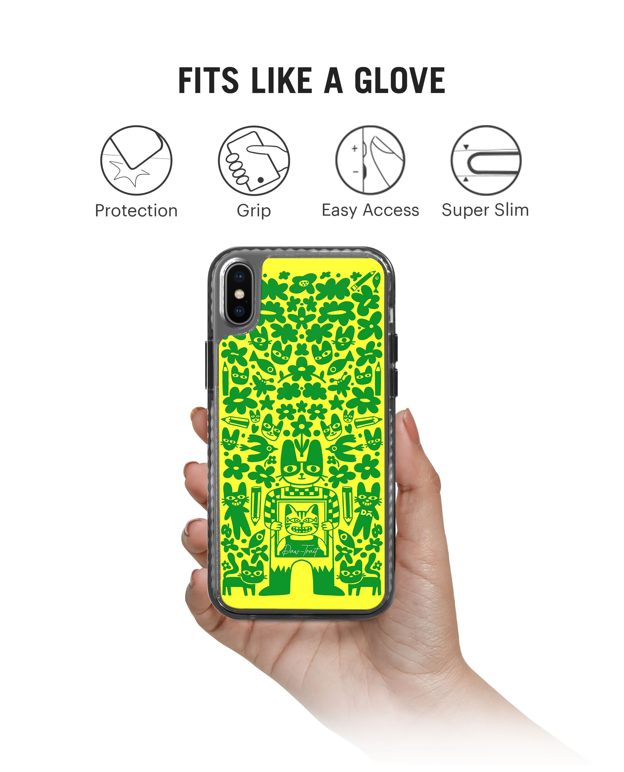 DailyObjects Mew Sketch Stride 20 Case Cover For iPhone X  Stride Green   Iphone X Covers  Cases Online in India