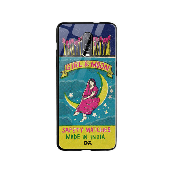 

DailyObjects Moon Girl Matchbox Glass Case Cover For OnePlus 7