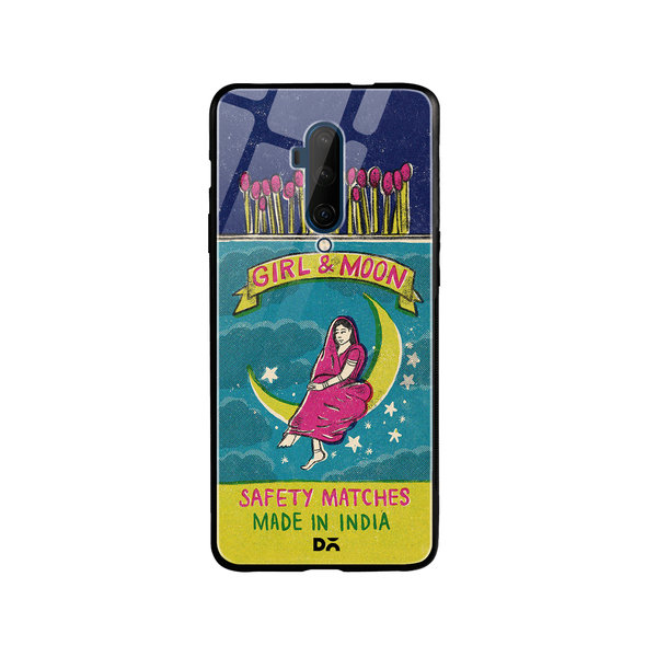 

DailyObjects Moon Girl Matchbox Glass Case Cover For OnePlus 7T Pro