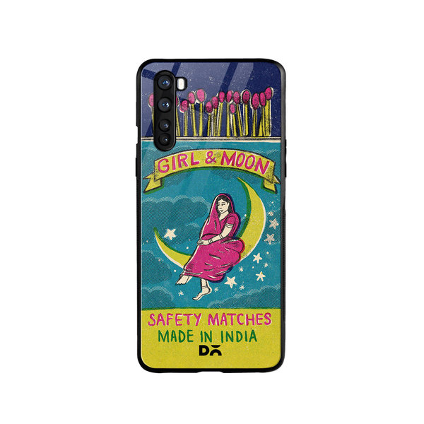 

DailyObjects Moon Girl Matchbox Glass Case Cover For OnePlus Nord