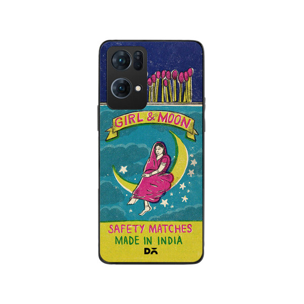 

DailyObjects Moon Girl Matchbox Glass Case Cover For Oppo Reno 7 Pro