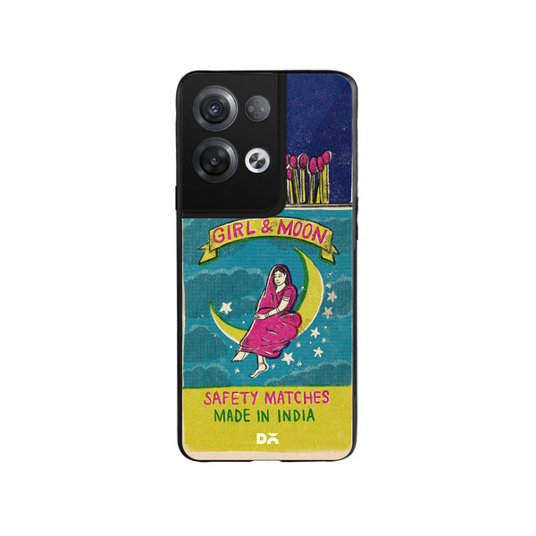 

DailyObjects Moon Girl Matchbox Glass Case Cover For Oppo Reno 8 Pro Plus