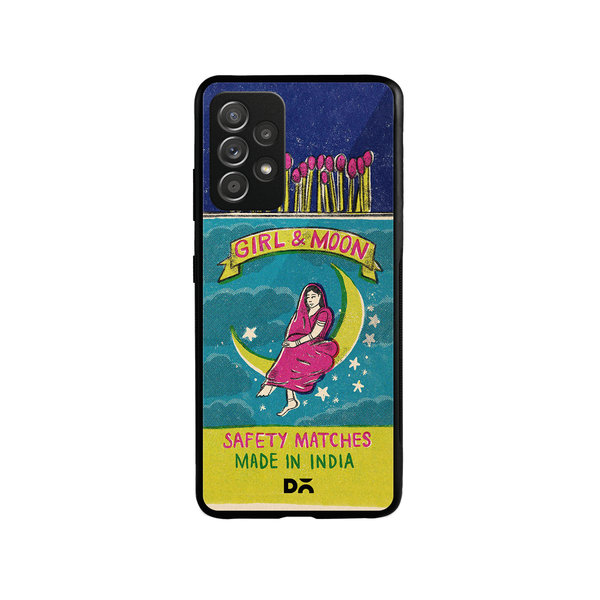 

DailyObjects Moon Girl Matchbox Glass Case Cover For Samsung Galaxy A52