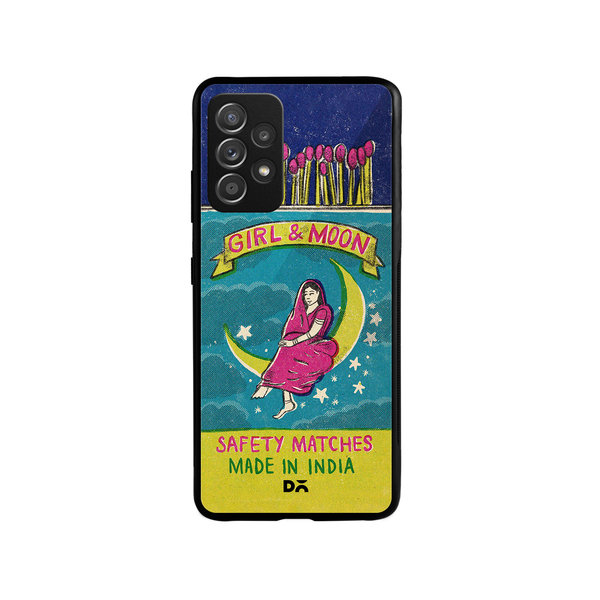 

DailyObjects Moon Girl Matchbox Glass Case Cover For Samsung Galaxy A53