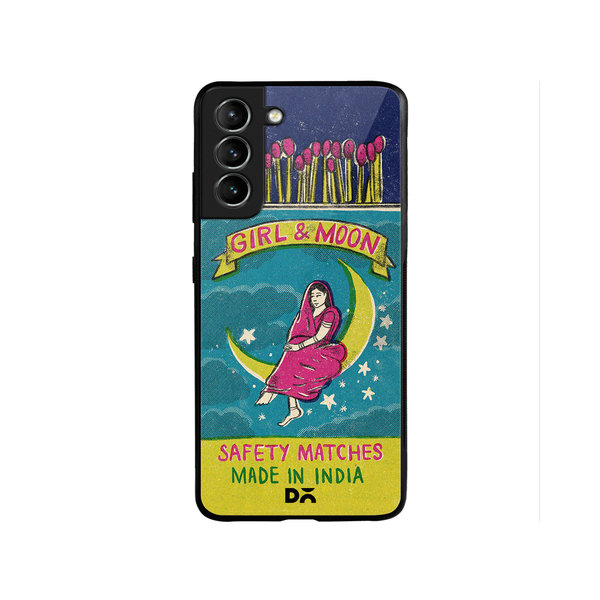 

DailyObjects Moon Girl Matchbox Glass Case Cover For Samsung Galaxy S22 Plus