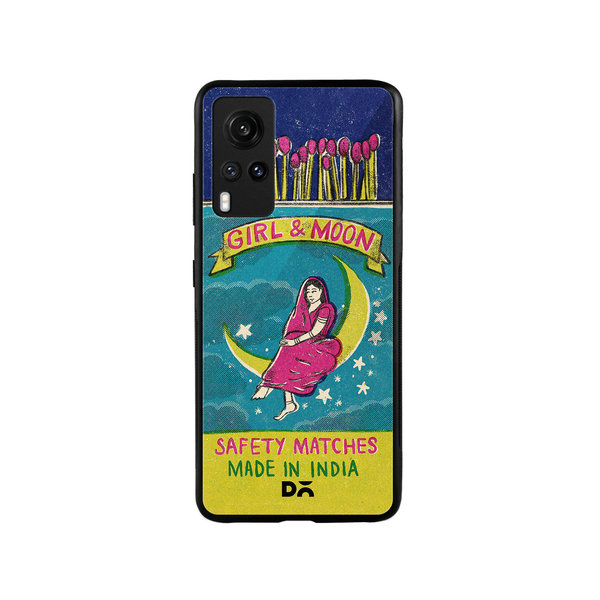 

DailyObjects Moon Girl Matchbox Glass Case Cover For Vivo X60