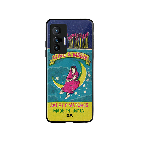 

DailyObjects Moon Girl Matchbox Glass Case Cover For Vivo X70