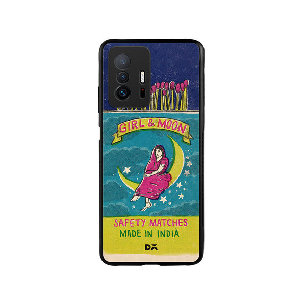 

DailyObjects Moon Girl Matchbox Glass Case Cover For Xiaomi 11T