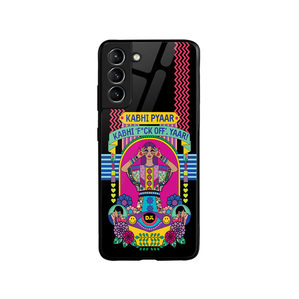 

DailyObjects Nasty Pyaar Glass Case Cover For Samsung Galaxy S21 FE