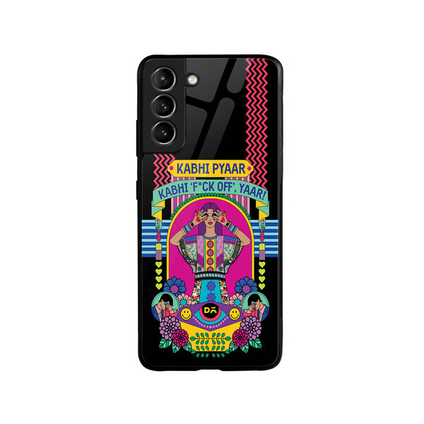 

DailyObjects Nasty Pyaar Glass Case Cover For Samsung Galaxy S21