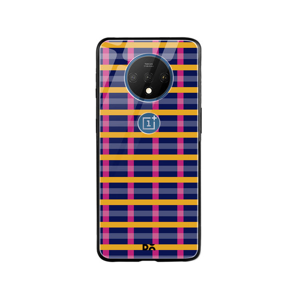 

DailyObjects Navy Multi-Rows Glass Case Cover For OnePlus 7T