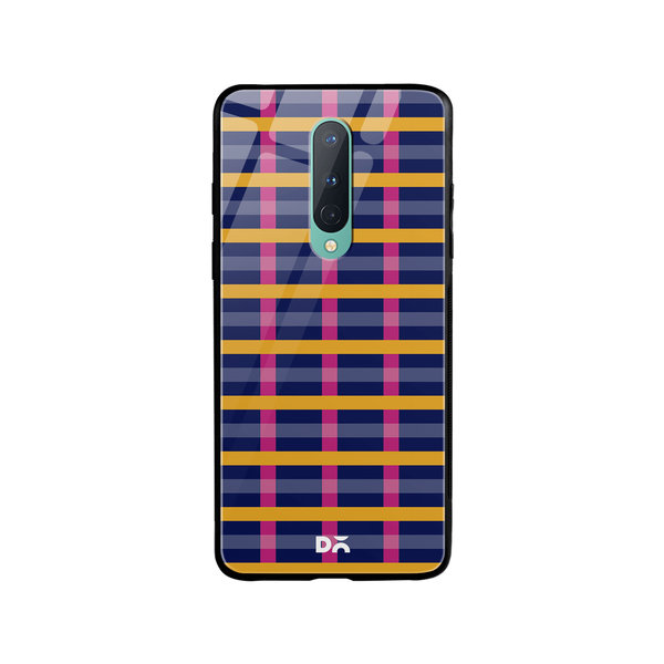 

DailyObjects Navy Multi-Rows Glass Case Cover For OnePlus 8