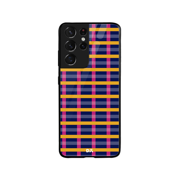 

DailyObjects Navy Multi-Rows Glass Case Cover For Samsung Galaxy S21 Ultra