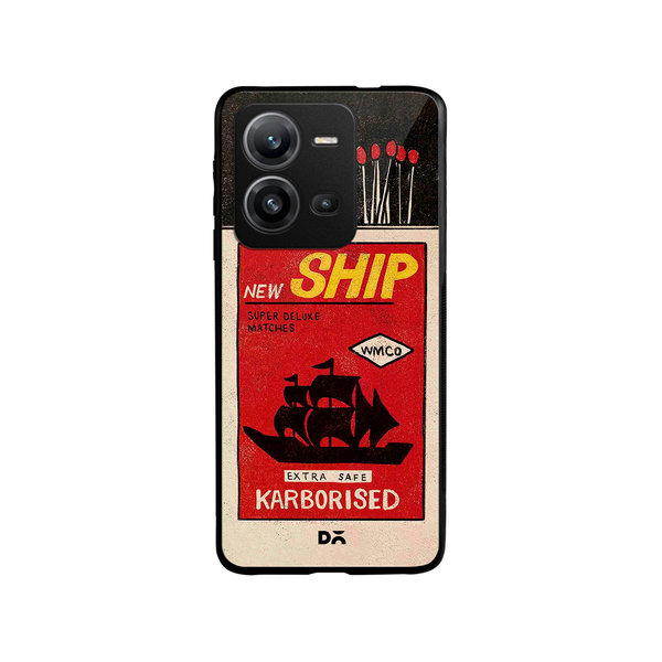 

DailyObjects New Ship Matchbox Glass Case Cover For Vivo V25