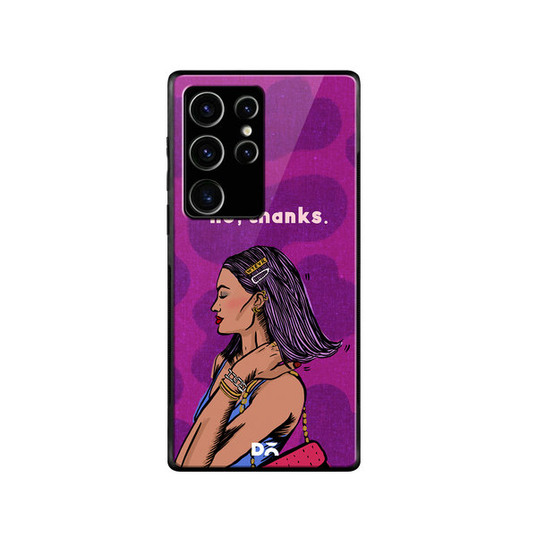 DailyObjects No thanks Glass Case Cover For Samsung Galaxy S23 Ultra