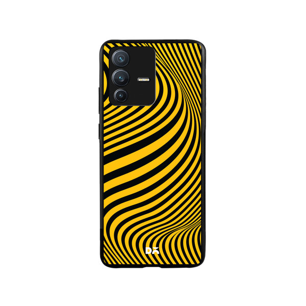 

DailyObjects Ochre Waves Glass Case Cover For Vivo V23 Pro