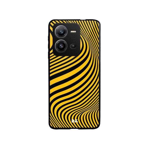 

DailyObjects Ochre Waves Glass Case Cover For Vivo V25