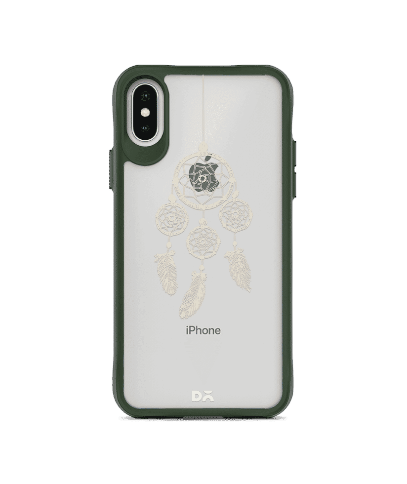 DailyObjects Off White Dreams Green Hybrid Clear Case Cover For iPhone X Olive Iphone X Covers Cases Online in India