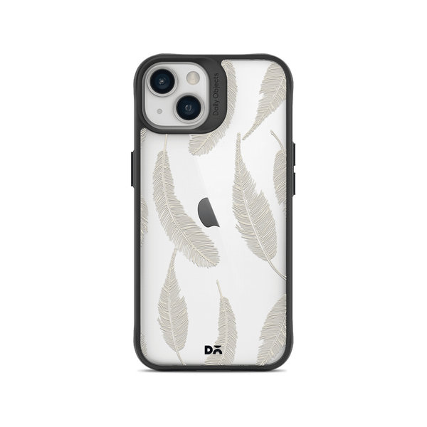 

DailyObjects Off White Feathers Black Hybrid Clear Case Cover For iPhone 14 Plus