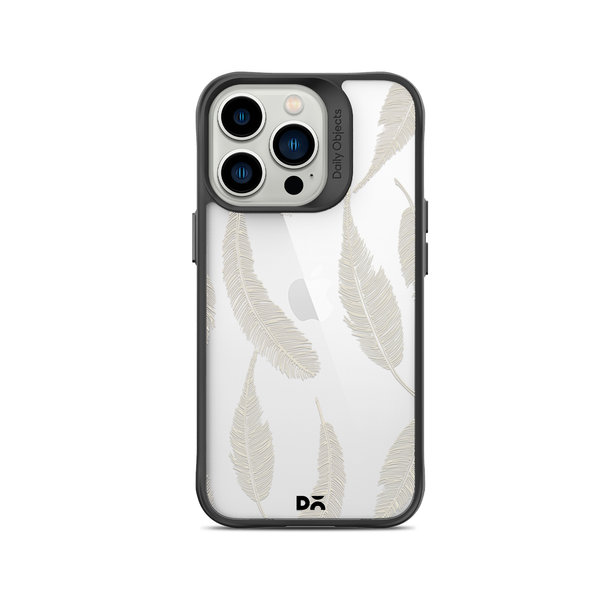 

DailyObjects Off White Feathers Black Hybrid Clear Case Cover For iPhone 15 Pro Max