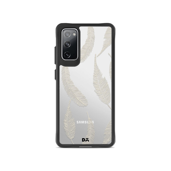 

DailyObjects Off White Feathers Black Hybrid Clear Case Cover For Samsung Galaxy S20 FE