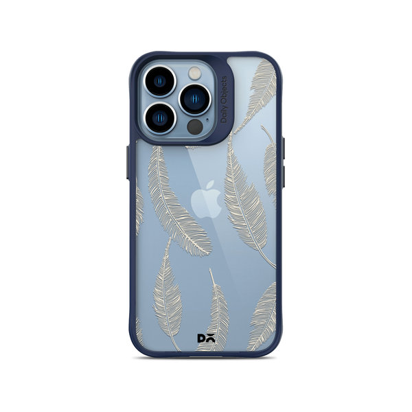 

DailyObjects Off White Feathers Blue Hybrid Clear Case Cover For iPhone 13 Pro Max