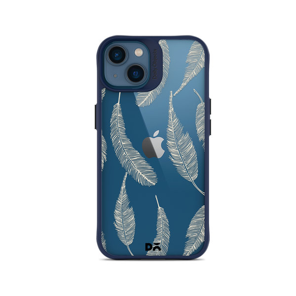 

DailyObjects Off White Feathers Blue Hybrid Clear Case Cover For iPhone 14 Plus