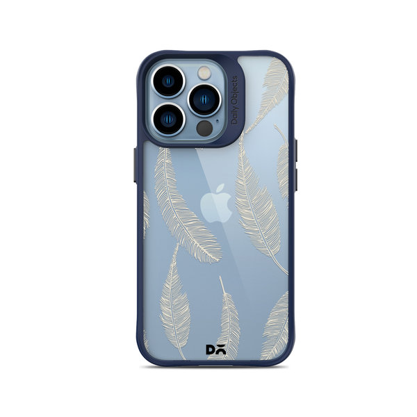 

DailyObjects Off White Feathers Blue Hybrid Clear Case Cover For iPhone 14 Pro